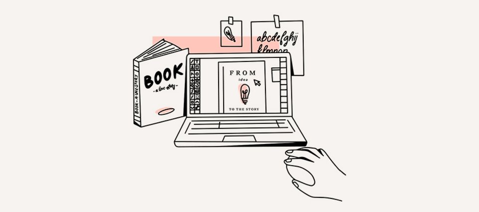 Illustrasjon av et bokomslag